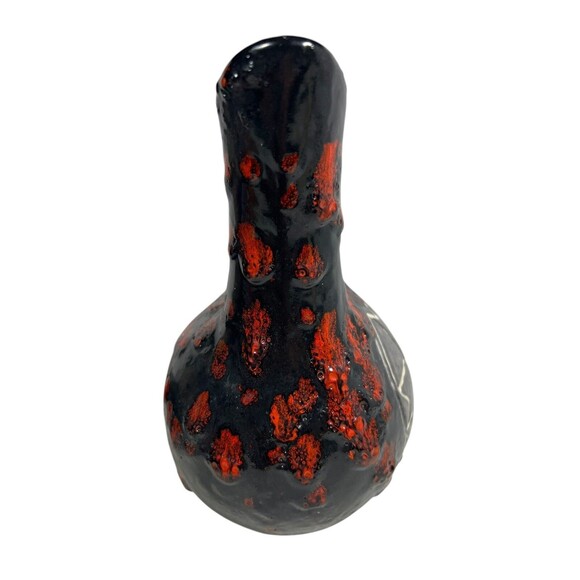 Native American Pueblo Pottery Wedding Vase Signed 7” Black Red Clay - Picture 3 of 9